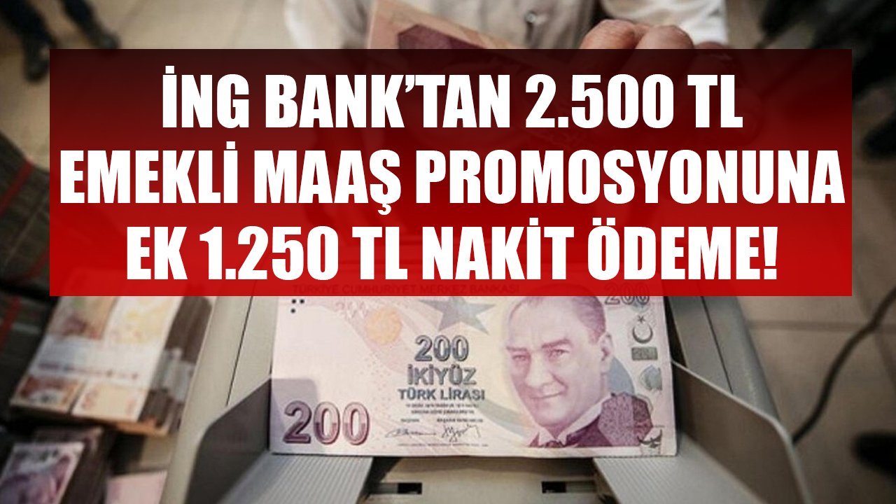 İNG Bank'tan Emeklilere 2.500 TL Maaş Promosyonuna Ek 1.250 TL Nakit Ödeme Yapılıyor!