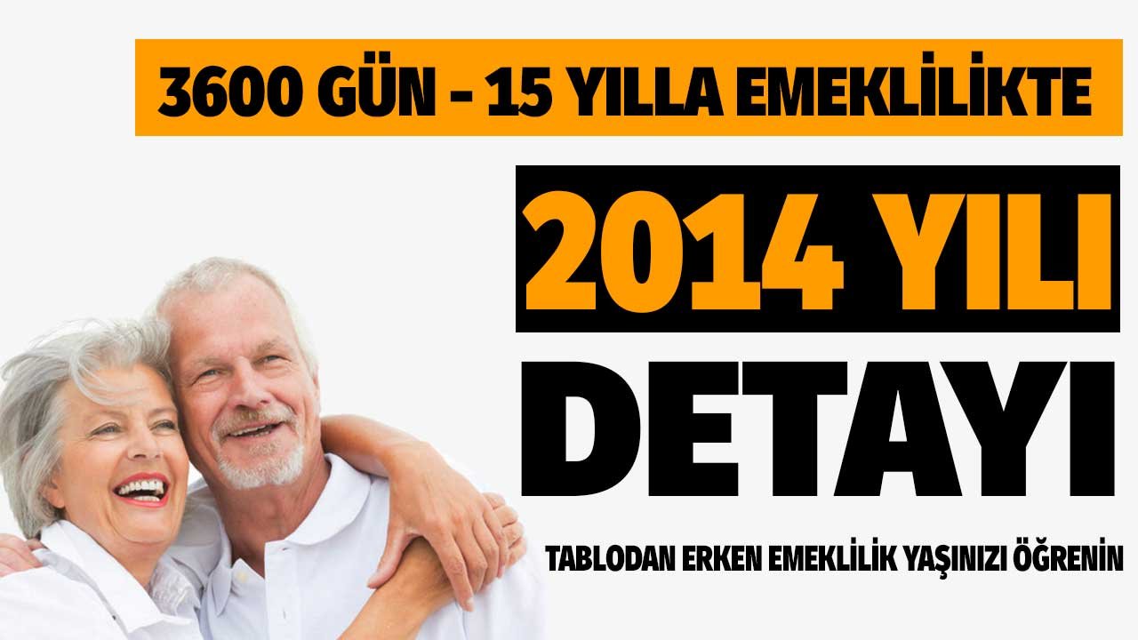 3600 Gün 15 Yılla Emeklilikte Kritik 2014 Yılı Detayı! Tablodan Emeklilik Yaşınızı Öğrenin