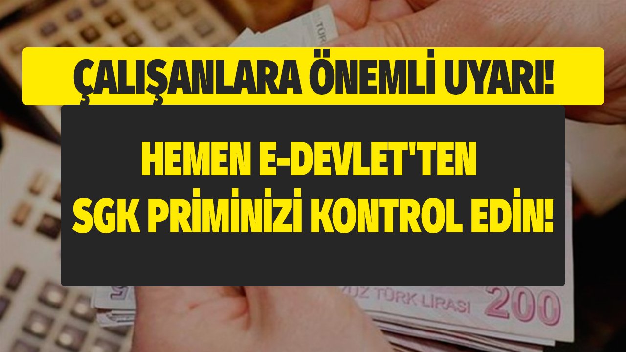 Sigortalı Çalışanlar Dikkat! E-Devletten SGK Priminizi Hemen Kontrol Edin!
