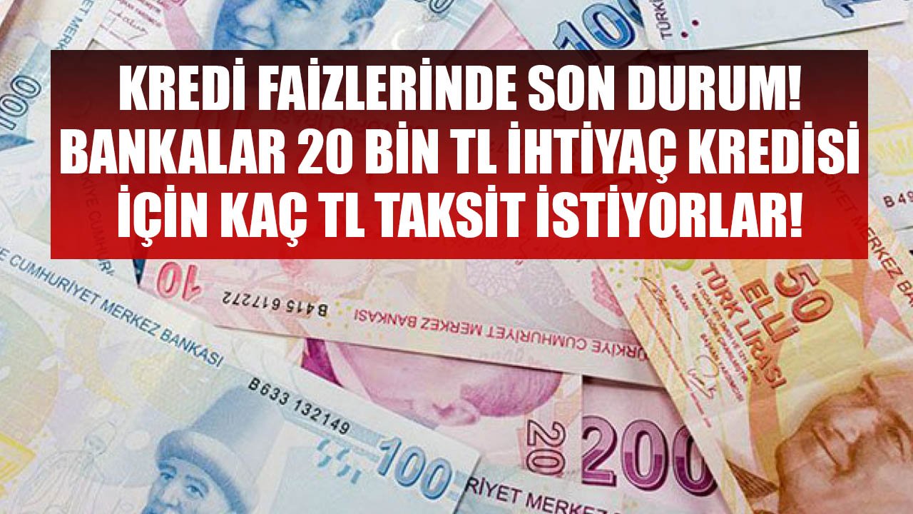 Kredi Maliyetlerinde Son Durum! İş Bankası, Akbank, Garanti BBVA, İNG Bank 20 Bin TL İhtiyaç Kredisi Hesaplamaları!