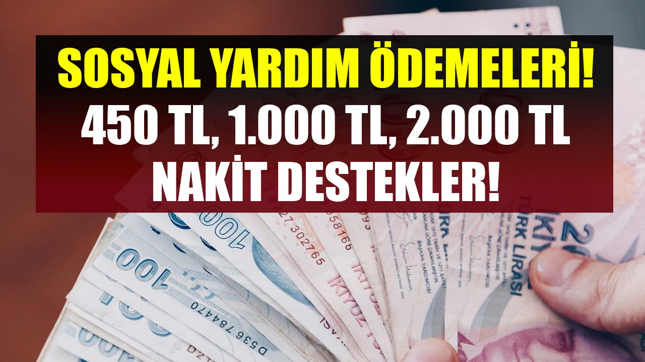 Devletten Vatandaşlara Sosyal Yardım Ödemeleri! 450 TL, 1.000 TL, 2.000 TL Nakit Destekler!