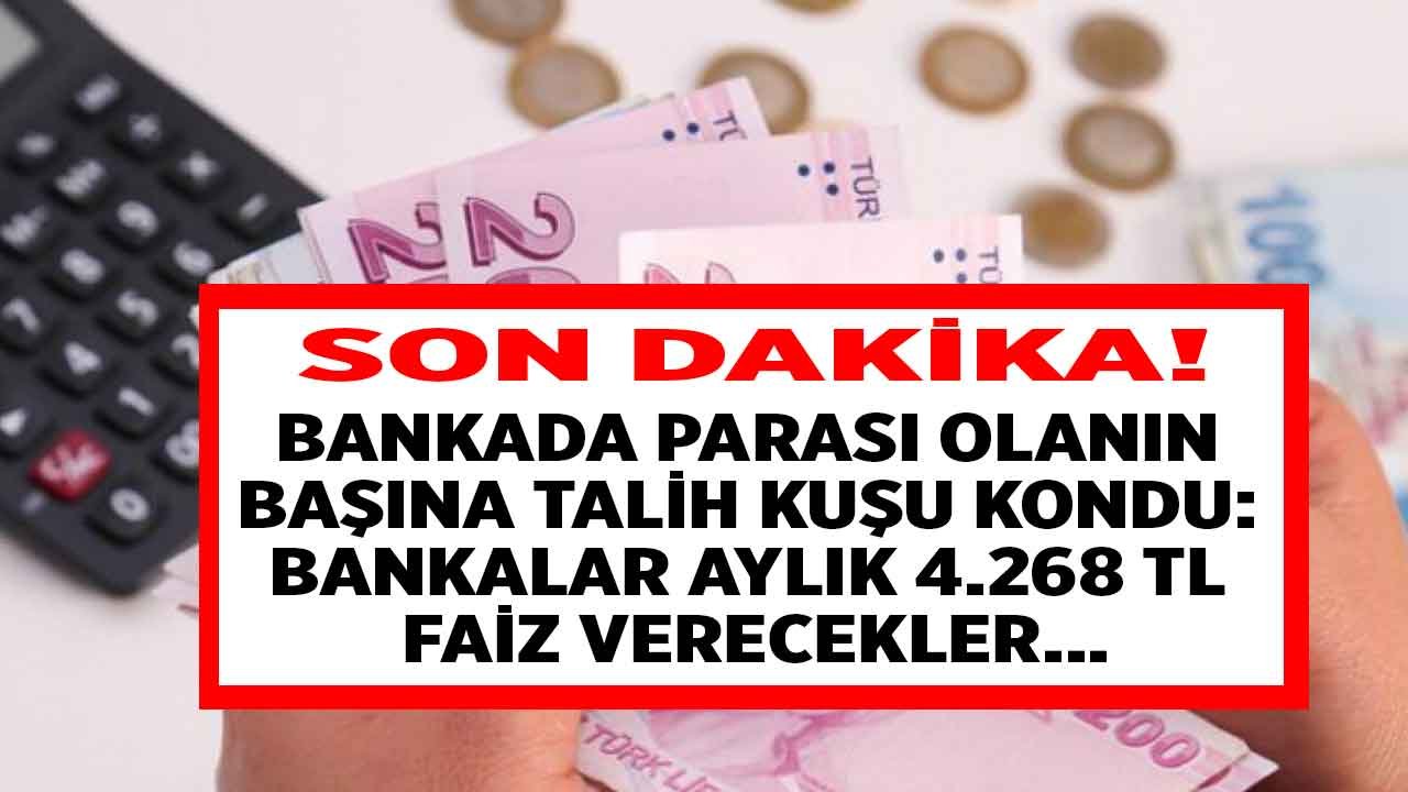 Bankada Parası Olanın Başına Talih Kuşu Kondu! 32 Günlük Vadeli Mevduat Faizi İle En Yüksek Aylık 4.268 TL Faiz Getirisi