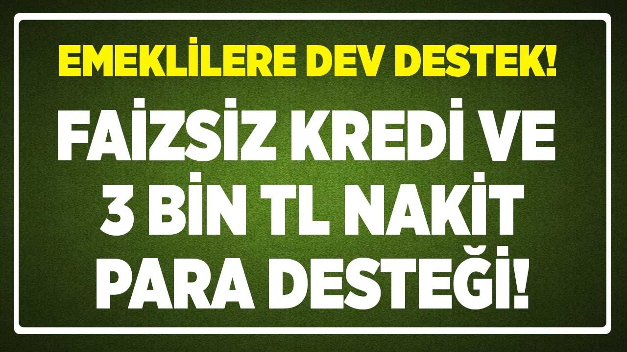 SSK, Bağkur veya Emekli Sandığı Emeklileri Dikkat! Faizsiz İhtiyat Kredisi ve 3 Bin TL Peşin Nakit Para Desteği