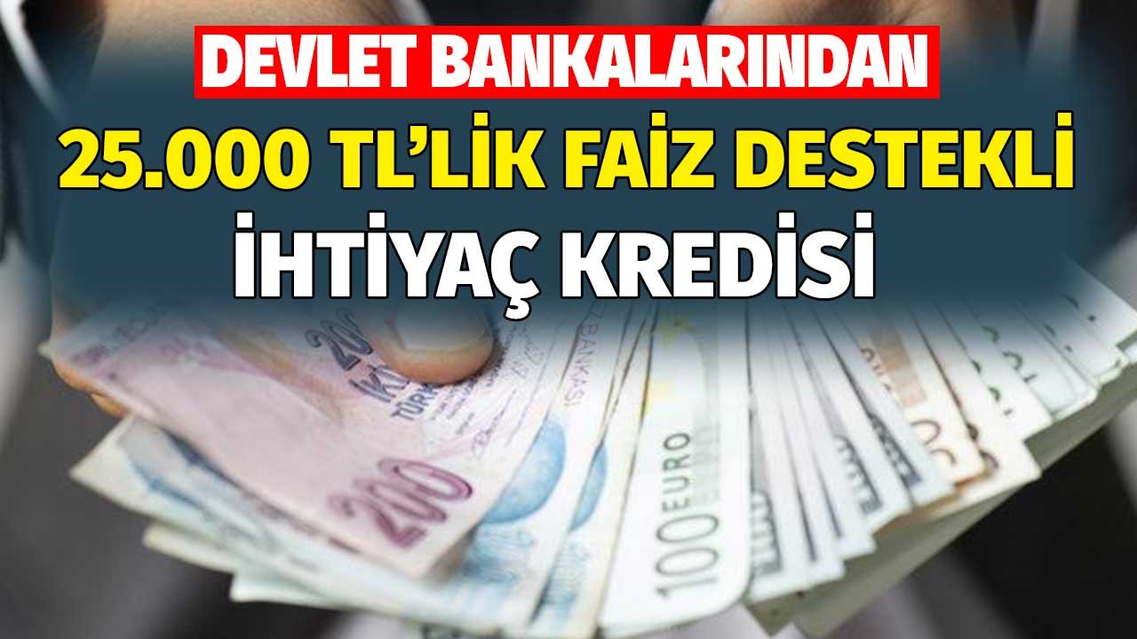 Devlet Bankalarından Faiz Destekli 25.000 TL'lik İhtiyaç Kredisi