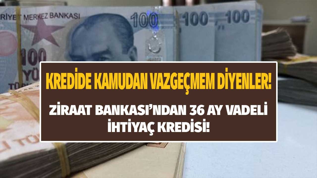 Kredide Kamudan Vazgeçmem Diyenlere Ziraat Bankası'ndan 36 Ay Vadeli 25.000 TL İhtiyaç Kredisi!