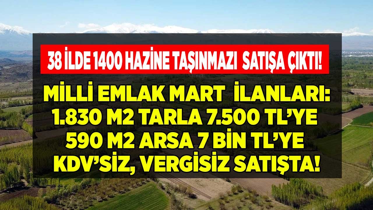 38 İlde 1400 Yatırımlık Kelepir Arsa Satışı İlana Çıktı! Milli Emlak Hazine Arazisi, Arsalar, Tarla ve Bahçe Satıyor