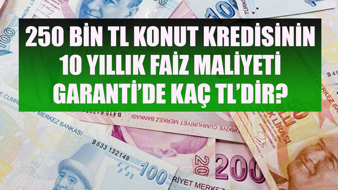 250 Bin TL Konut Kredisinin 10 Yıllık Faiz Maliyeti Garanti BBVA'da Kaç TL'dir?