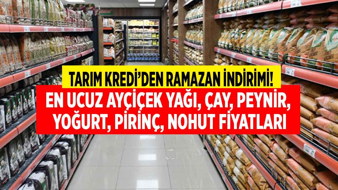Tarım Kredi Ramazan İndirim Kampanyası! En Ucuz Teneke 5 LT Ayçiçek Yağı 92.50 TL, Pirinç, Un, Nohut, Çay, Tereyağı