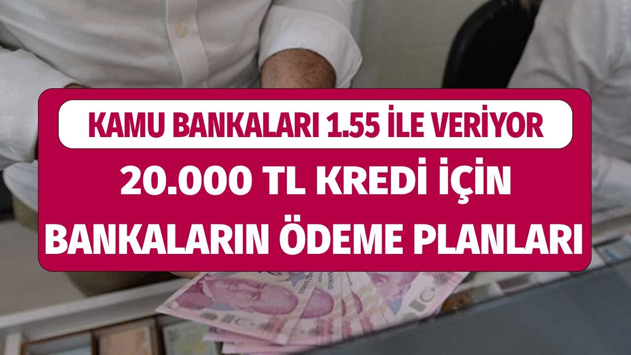 Kamu Bankaları Veriyor! 1.55 Faizle 20.000 TL Kredi Kaç TL Taksitle Çekilir?