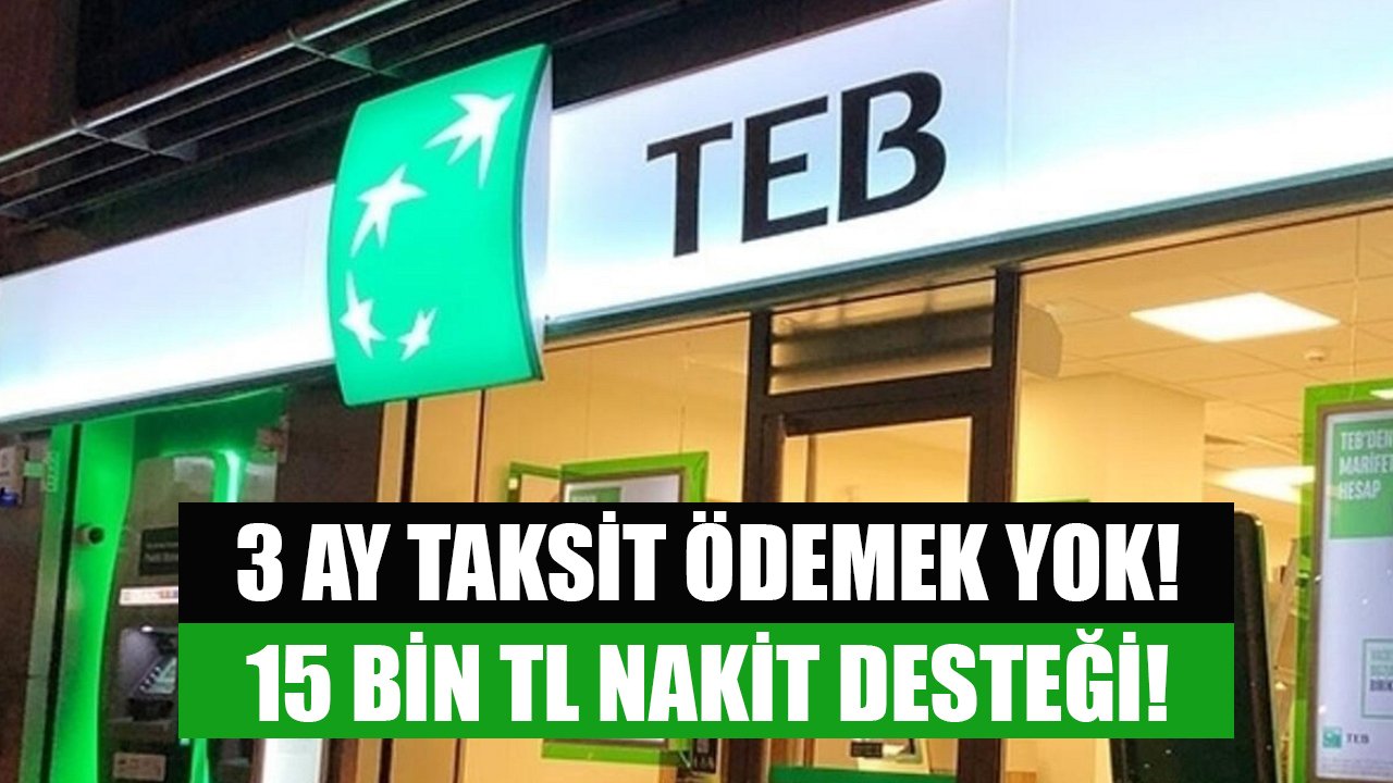 3 Ay Boyunca Taksit Ödemek Yok! TEB İhtiyaç Kredisi İle 15 Bin TL Nakit Desteği Fırsatı!