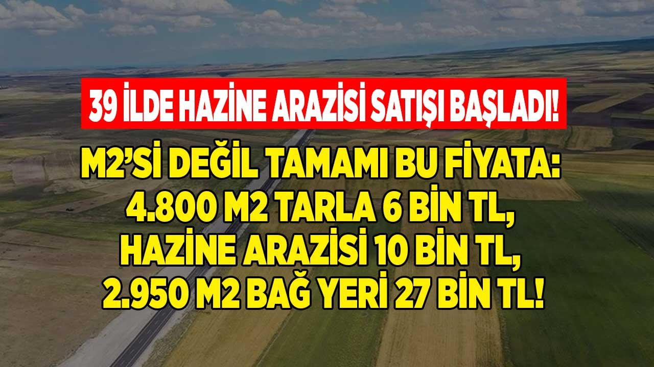 Milli Emlak 39 İlde 1131 Hazine Arazisi İçin Satışa Çıktı! 470 M2 Arsa 10 Bin TL, Tarla 6.000 Satılık Bağ Yeri 27 Bin TL