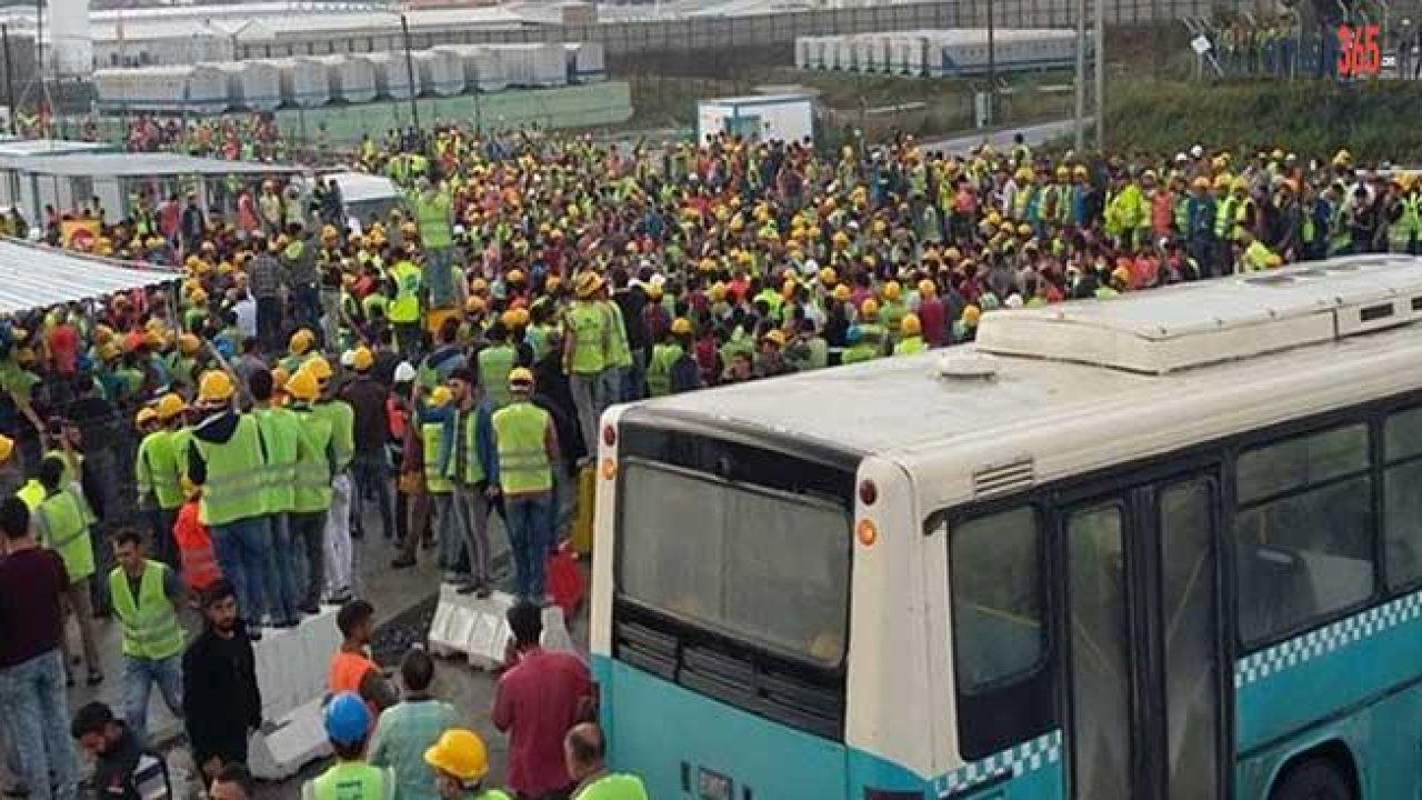 İstanbul 3. Havalimanı İnşaat İşçileri Eylem Başlattı, Çalışmalar Durdu