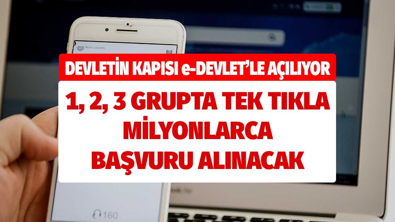 Devletin Kapısı e-Devlet'le Açılıyor! 1 2 3 Ayrı Grupta Tek Tıkla Milyonlarca Başvuru Alınacak
