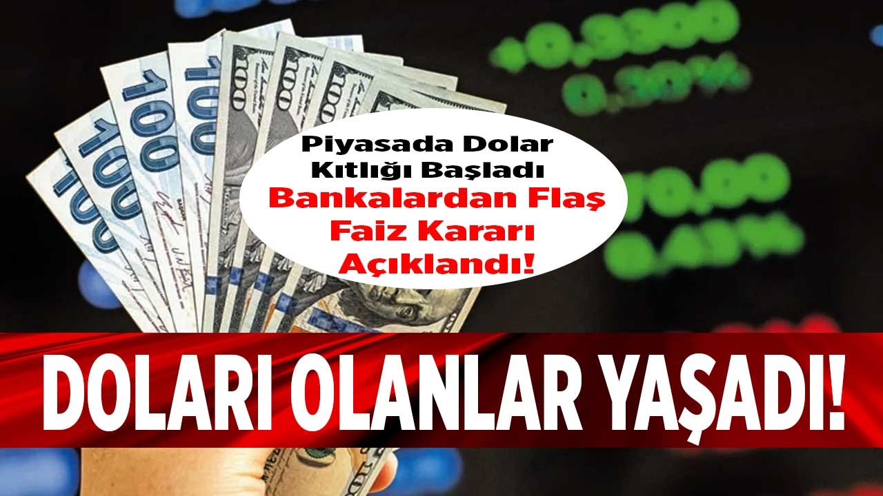 Piyasada Dolar Kıtlığı Başladı, 32 Günlük Vadeli Dolar Mevduat Hesabı Faizi Oranları Şaha Kalktı! Dövizi Olan Yaşayacak