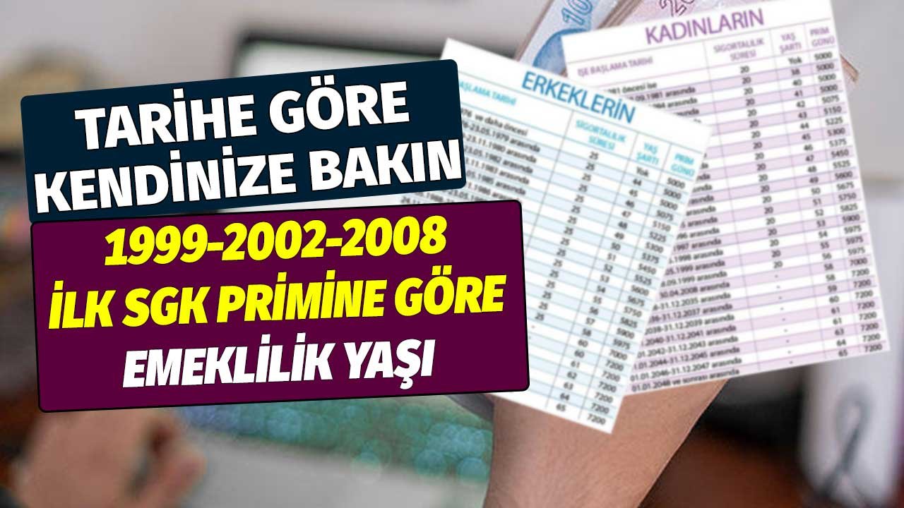 Tarihe Göre Kendinize Bakın! 1999 2002 Arası 2008 Sonrası İlk Sigortalı Olan Kadın Erkeklerin Emeklilik Yaş Tablosu!