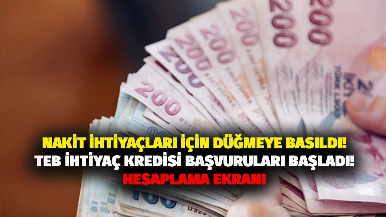 Her İhtiyacınızı Karşılamak İçin Ayda Bin TL Taksitli TEB İhtiyaç Kredisi Başvuruları Başladı!