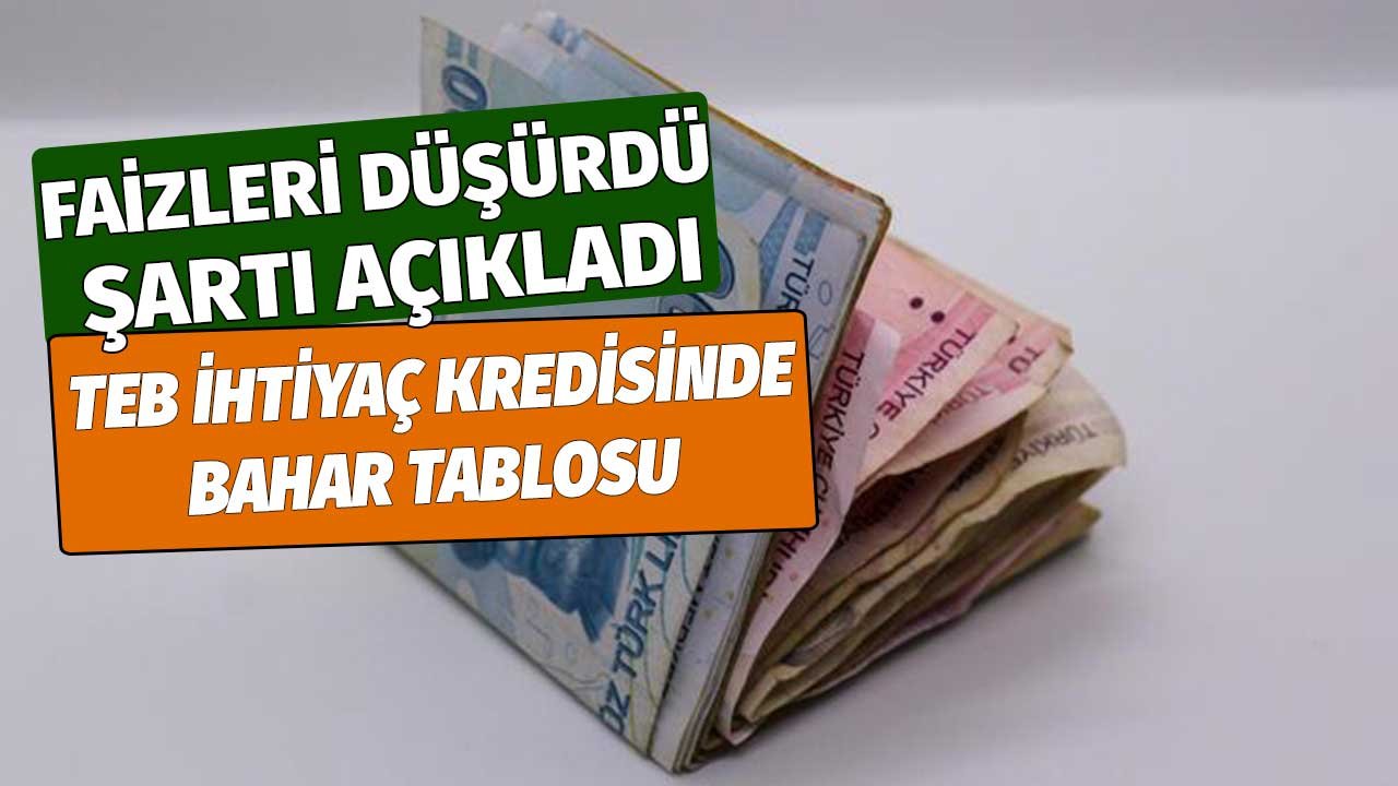 Faizleri Düşürdü Şartı Açıkladı! TEB İhtiyaç Kredisi Maliyetlerinde Bahar Tablosu