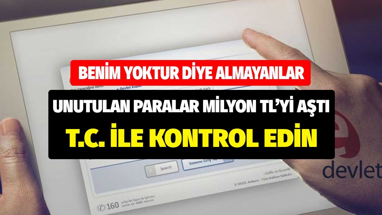 Benim Yoktur Diyerek Almayanlar! Unutulan Paralar Milyon TL'leri Aştı! T.C. Numarasıyla Kontrol Edip Çekin