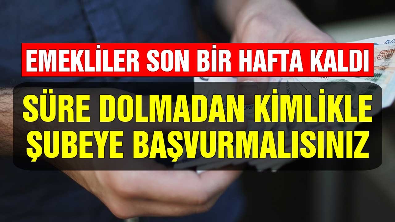 Emekliler Son Güne Bir Hafta Kaldı! Süre Dolmadan Kimliğinizle Şubeye Başvuru Yapmalısınız