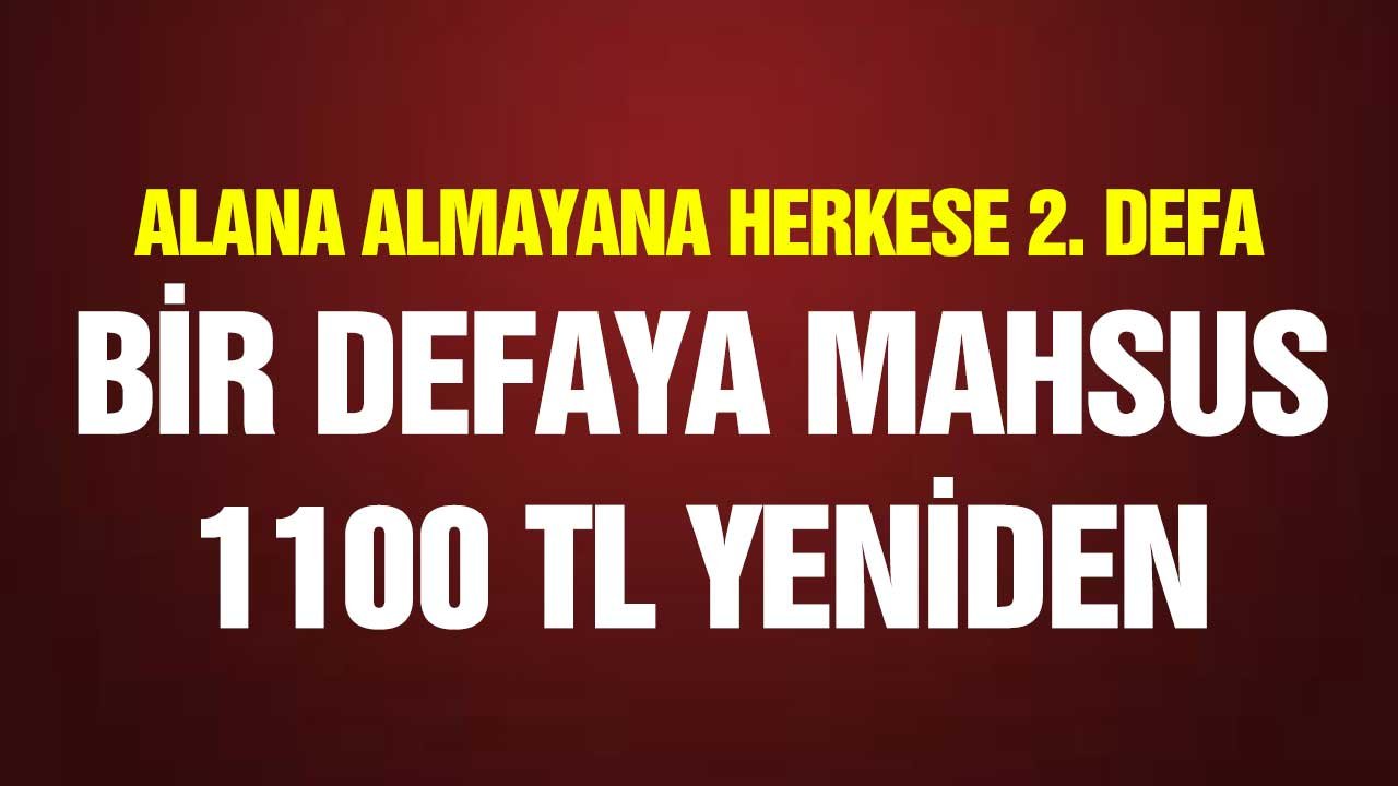 Alana Almayana Herkese İkinci Defa! Bir Defaya Mahsus 1100 TL Yeniden Mi Verilecek?