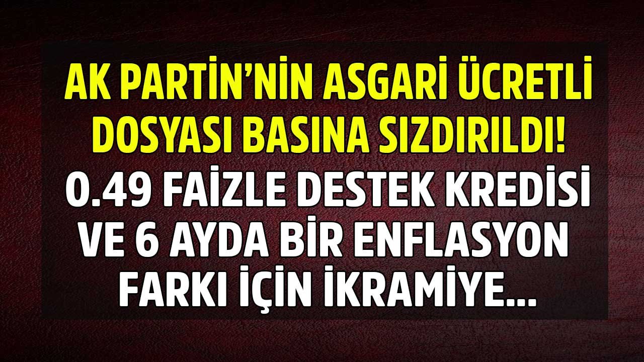 SON DAKİKA: AK Parti'nin Çalışması Basına Sızdırıldı: Asgari Ücretliye İkramiye 2022 ve 0.49 Faizle Destek Kredisi!