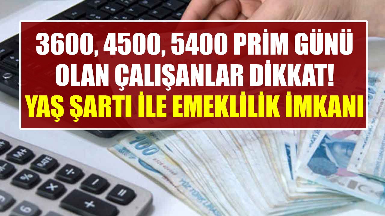 3600, 4500, 5400 Prim Günü Olan Çalışanlar Dikkat! Yaş Şartıyla Hemen Emekli Olabilirsiniz!