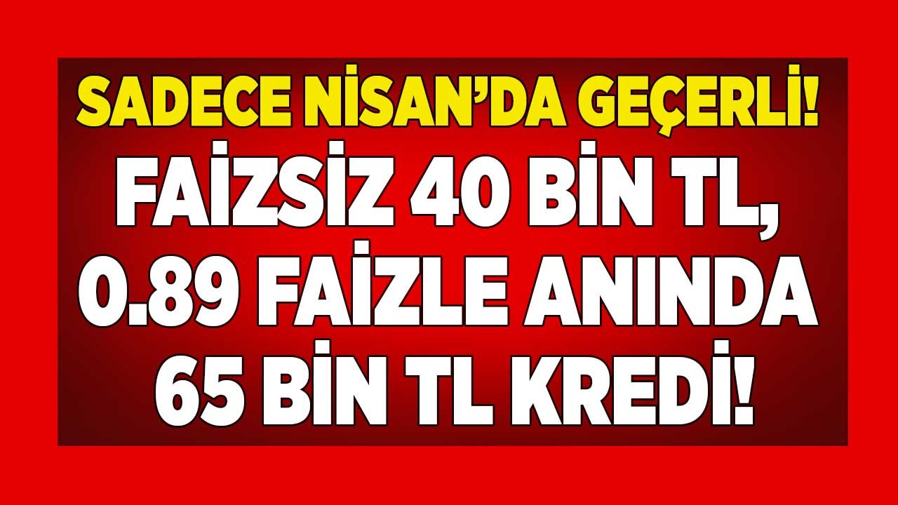 Son Başvuru Tarihi 30 Nisan! Başvuru Rekoru Kıracak Dev Kampanya: Faizsiz 40 Bin TL, 0.89 Faizle 65 Bin TL Kredi