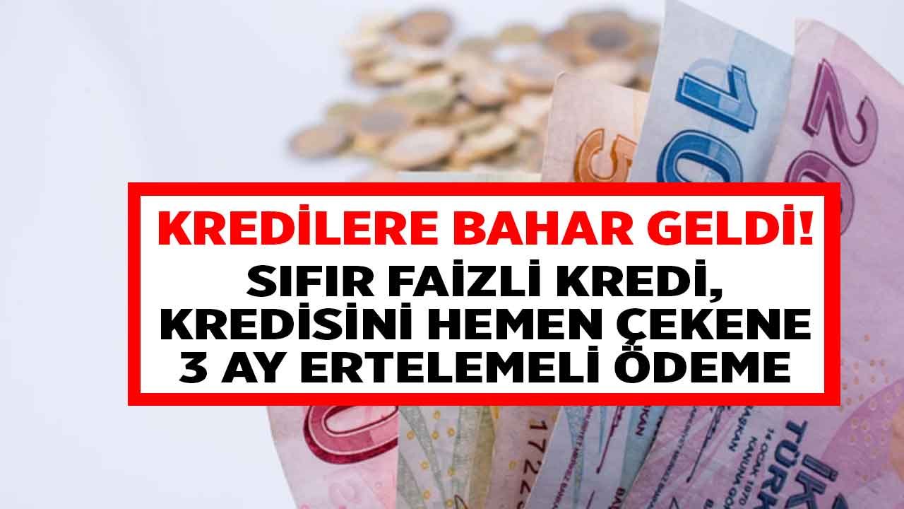 İhtiyaç Kredisinde Erken Bahar İndirimi! Sıfır Faizli Kredi, Kredisini Şimdi Çekene 3 Ay Ertelemeli Ödeme