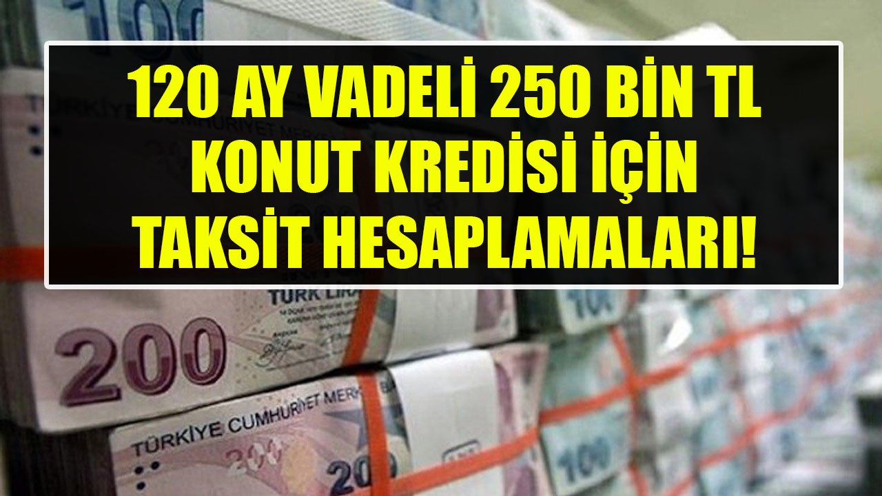 120 Ay Vadeli 250 Bin TL Konut Kredisi Çekecekler İçin Halkbank, TEB Ve Denizbank'ta Kredi Taksit Hesaplamaları