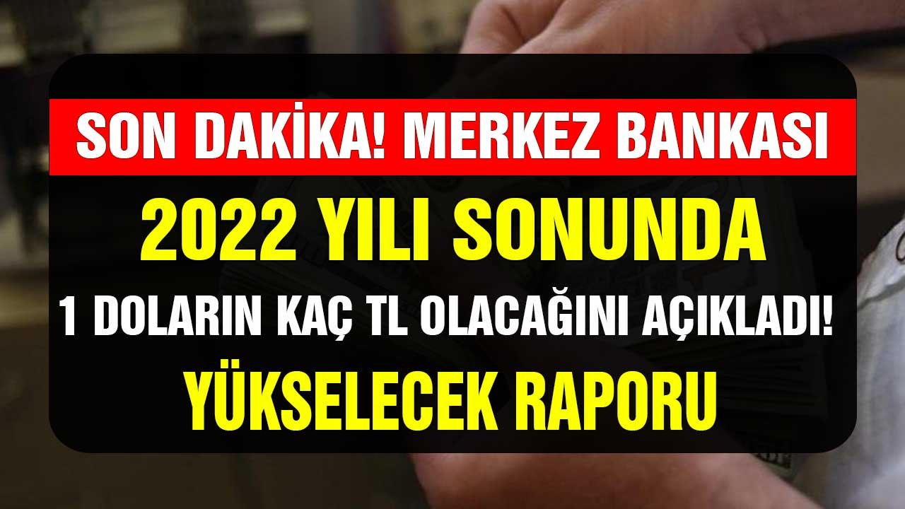 Son Dakika! Merkez Bankası 2022 Sonunda 1 Doların Kaç TL Olacağını Açıkladı! Yükselecek Raporu