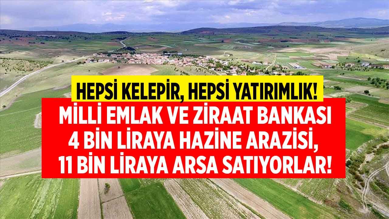 Hepsi Kelepir, Hepsi Yatırımlık! Ziraat Bankası ve Milli Emlak 4 Bin Liraya Hazine Arazisi, 11 Bin Liraya Arsa Satıyor