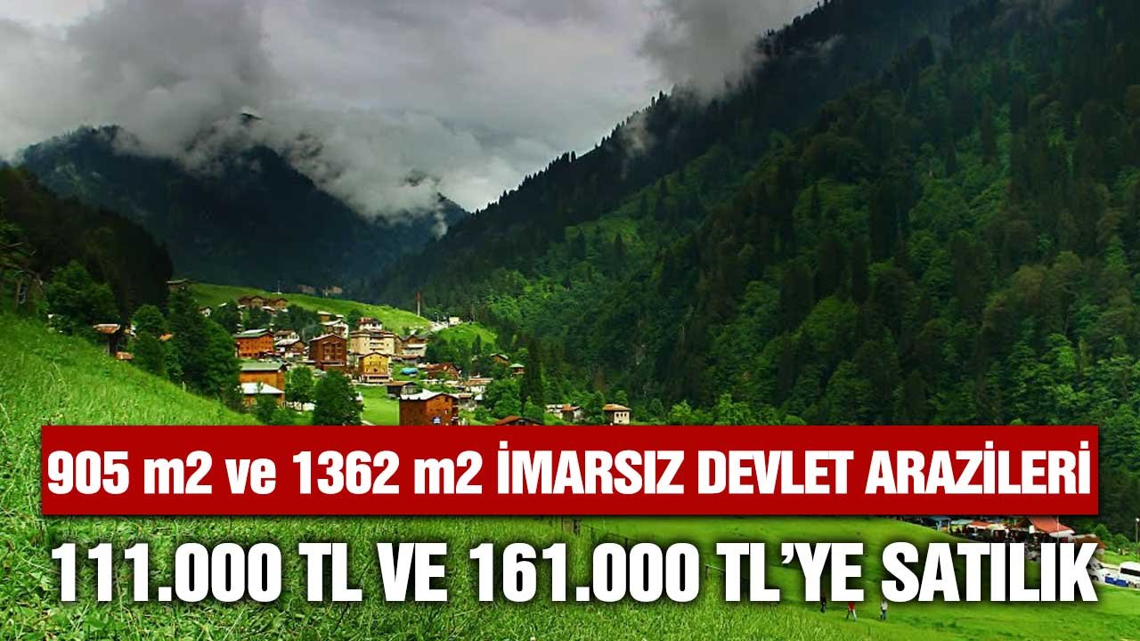 Trabzon'da Milli Emlak 905 ve 1362 m2 arazi satışı yapacak! ilk teklif fiyatları 111.000 ve 161.000 TL