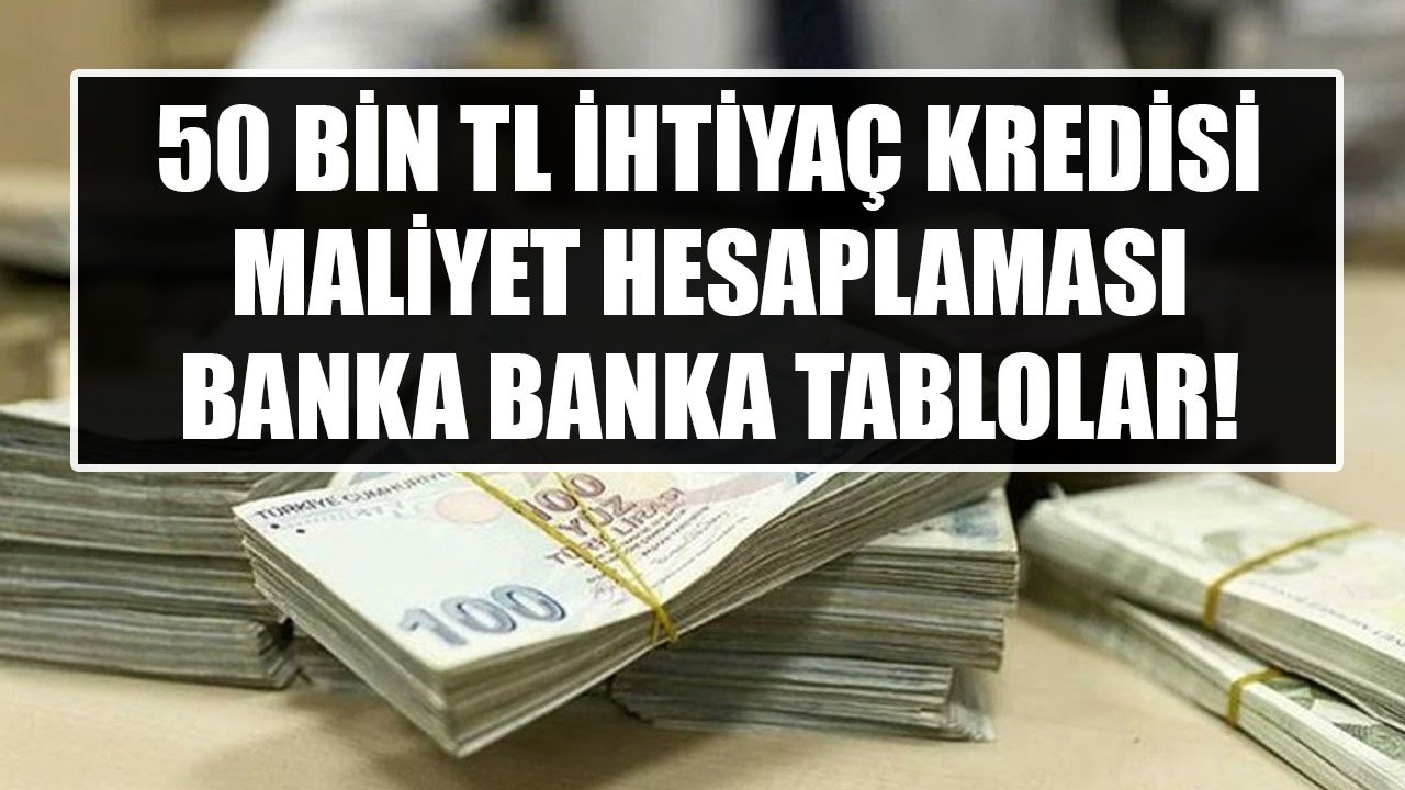 İhtiyaç Kredisi Faizleri Sil Baştan! Banka Banka 50 Bin TL Kredi Maliyet Hesaplamaları!