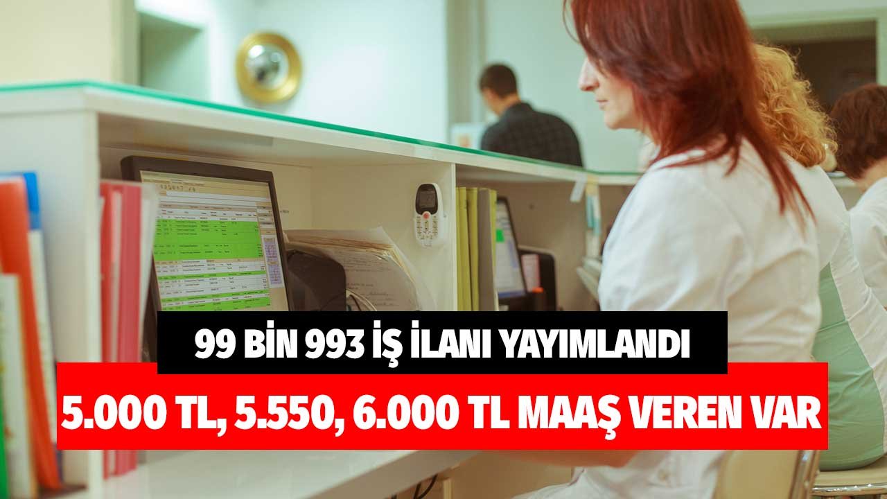 99 bin 933 iş ilanı yayımlandı! 4.250 TL maaşla işçi arayan da var, 5000, 6000, 7000 TL maaşı olan meslekler de...