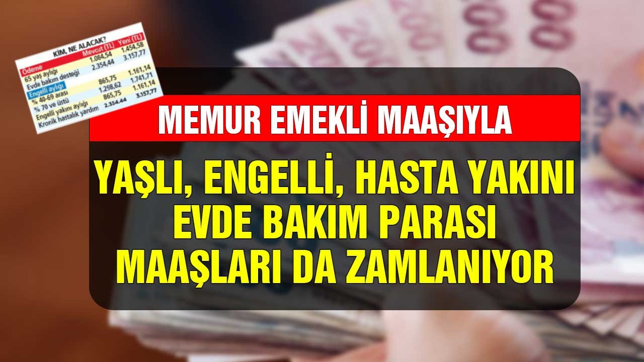 Engelli, Yaşlı, Hasta Yakını, Evde Bakım Parası...! 2022 Memur Emekli Maaşıyla Devlet Destekleri de Zamlanıyor