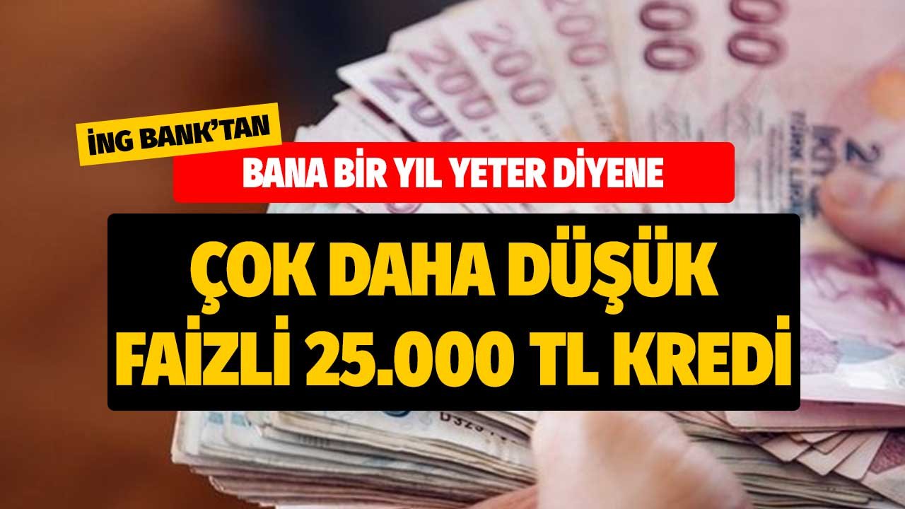 Bana bir yıl yeter diyene İNG Bank'tan düşük faizli 25.000 TL ihtiyaç kredisi