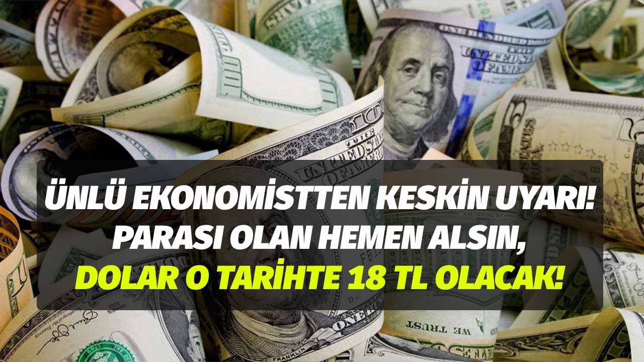 Ünlü ekonomistten çok keskin dolar tahmini! Parası olan hemen alsın, dolar bu tarihte 18 TL olacak!