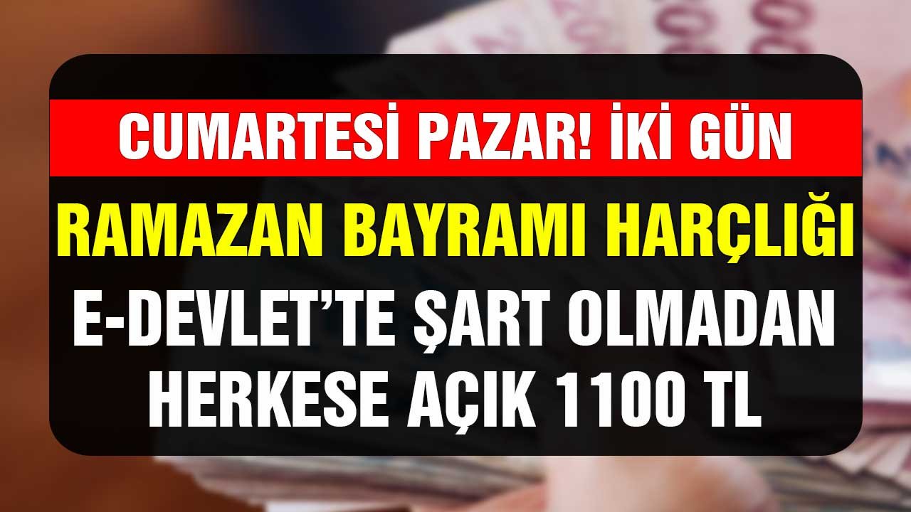 Cumartesi Pazar iki gün! 0 2 4 6 8 kuralı olmadan Bayram Harçlığı başvurusu açıldı