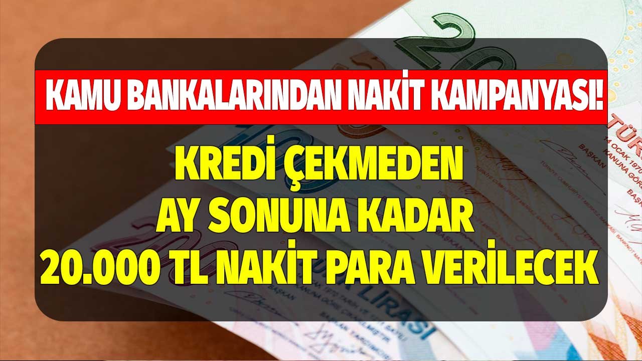 Kredi çekmeden 20.000 TL nakit para anında elinizde! Ziraat Bankası, Vakıfbank, Halkbank'tan 31 Mayıs'a kadar başvurana