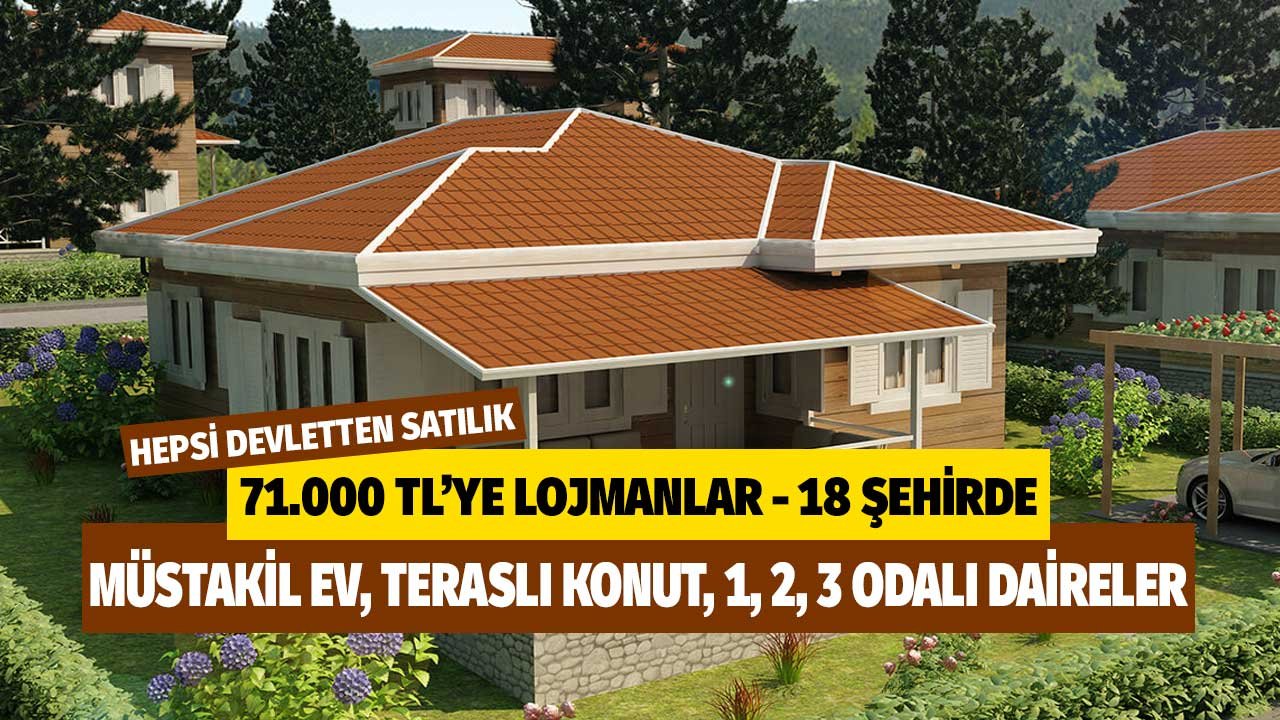 Müstakil bahçeli tek katlı ev, 1, 2, 3 odalı daireler, iki katlı teraslı konutlar! 9 - 14 Mayıs satılık lojman listesi