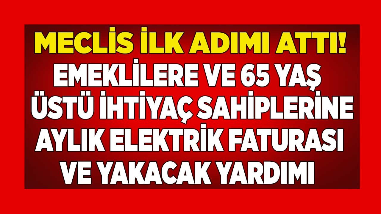 Emeklilere, 65 Yaş Aylığı Alanlara Elektrik Faturası Enerji Çeki Yardımı ve Yakacak Desteği İçin Kanun Teklifi Mecliste!