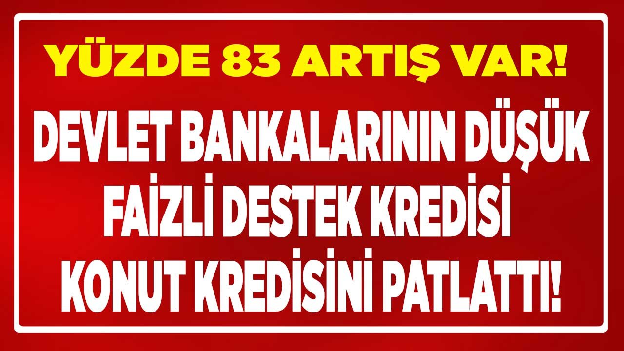 Kamu Bankalarının Düşük Faizli Konut Kredisi Desteği Talebi Patlattı! İpotekli Konut Satışları Yüzde 83 Arttı