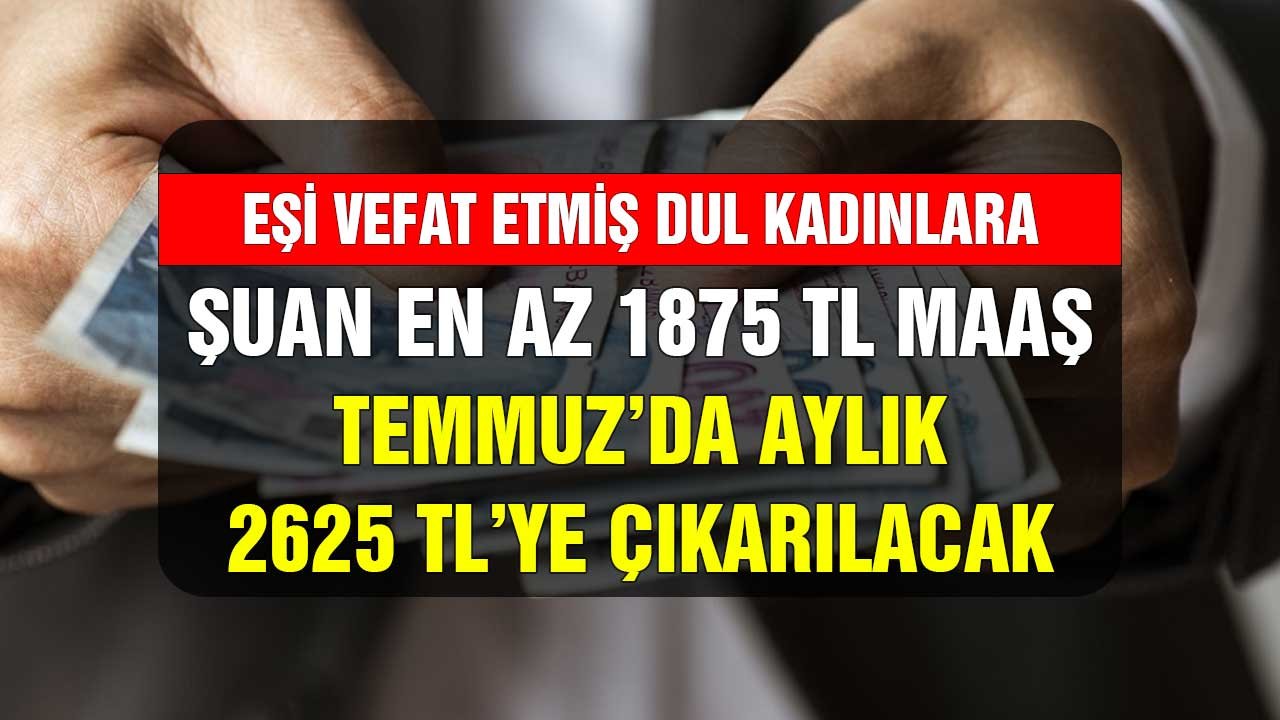 Eşi vefat etmiş dul kadınlara her ay 1875 lira iki ay sonra 2625 lira olacak