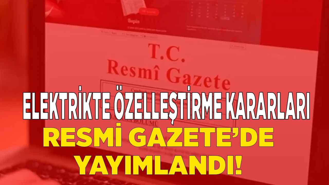 SON DAKİKA: Cumhurbaşkanı Erdoğan İmzaladı, TEİAŞ VE EÜAŞ Hakkında Özelleştirme Kararı Resmi Gazete'de Yayımlandı!