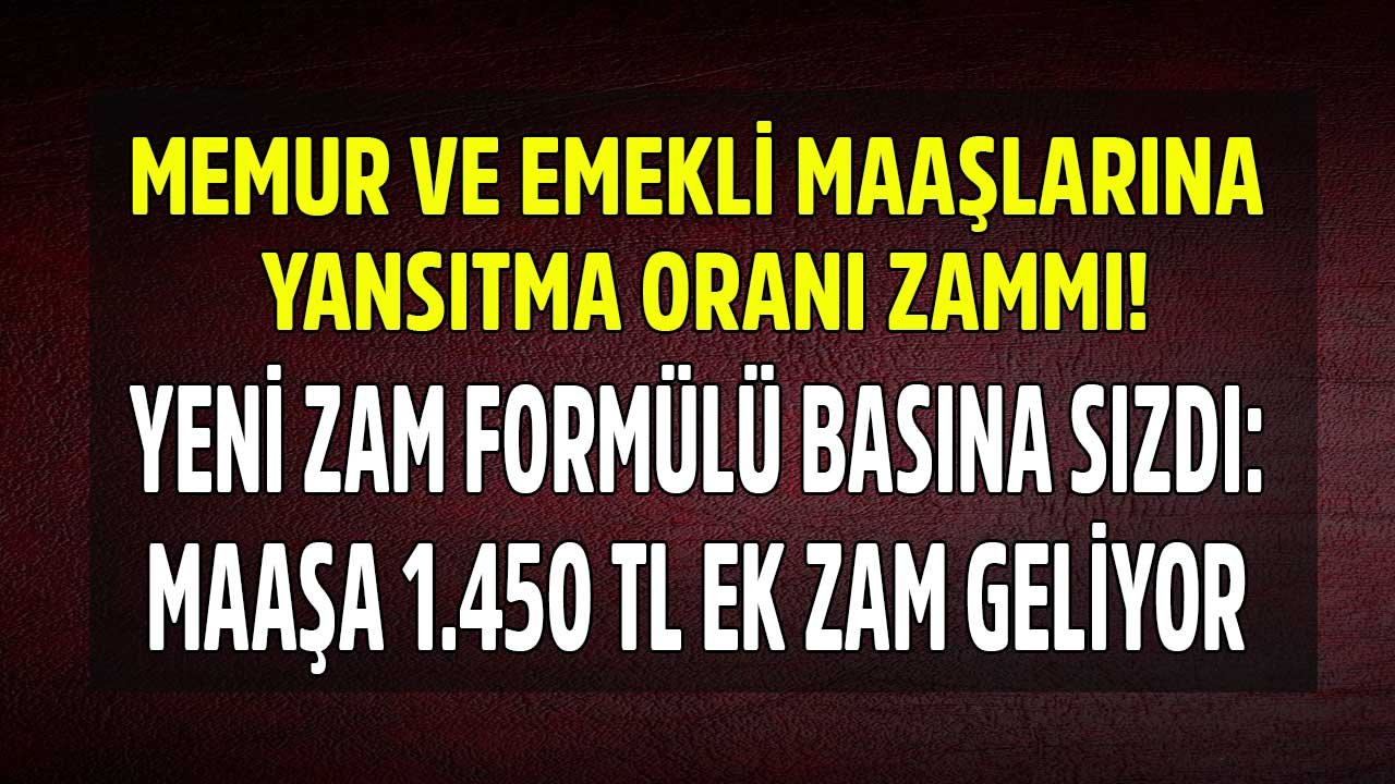 SON DAKİKA: Memur ve Emekli Maaşlarına Yansıtma Oranı Zammı!  Yeni Zam Formülü İle Maaş 1.450 TL Artacak