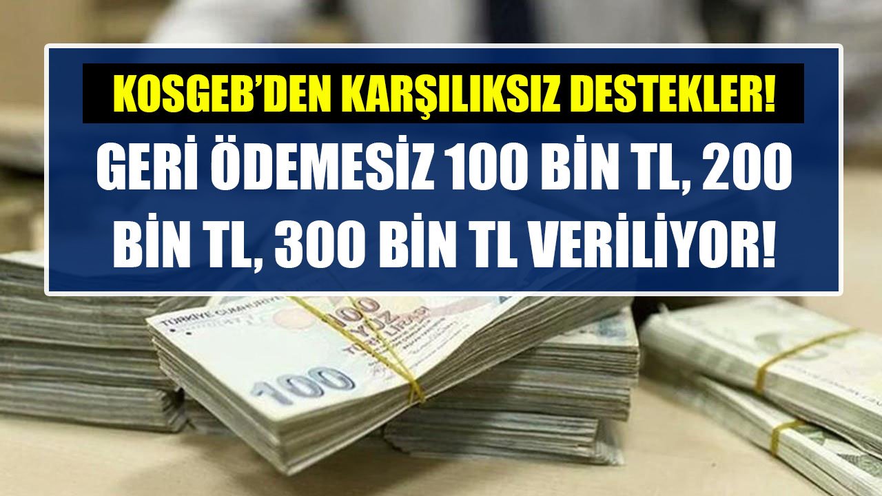 Geri Ödemesiz 100 Bin TL, 200 Bin TL, 300 Bin TL Destek! KOSGEB Desteklerini Kimler Alabilir?