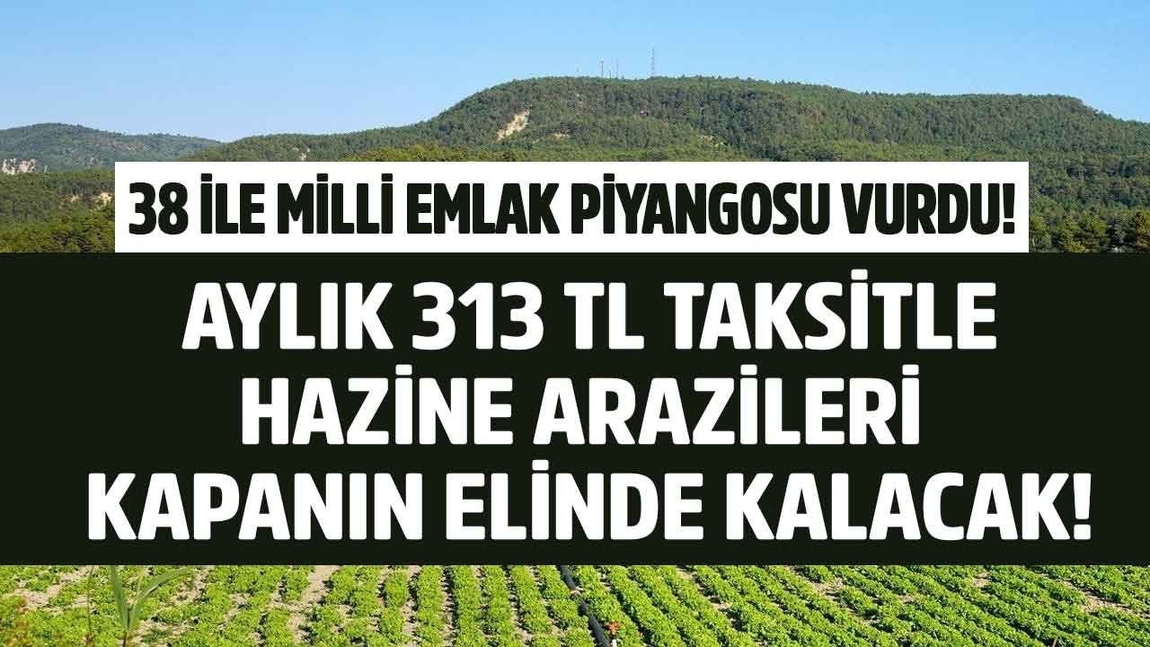 38 İle Milli Emlak Piyangosu! Emlak Vergisi Muafiyeti, KDV'siz, 313 TL Taksitle Satılık 250 M2 Arsa, Tarla, Hazine Arazi