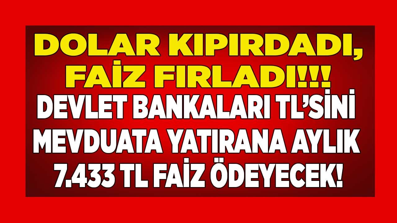 Dolar Kıpırdadı, Faiz Fırladı! Devlet Bankaları En Yüksek 32 Günlük Vadeli Mevduat Hesabı İle 7.433 TL Aylık Faiz Ödüyor