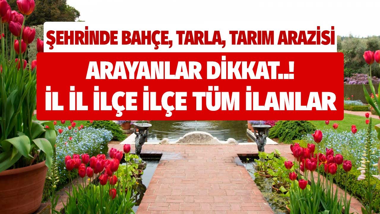 Şehrinde devletten satılık bahçe, tarım arazisi arayanlar! İl İl ilçe ilçe tüm ilanlar