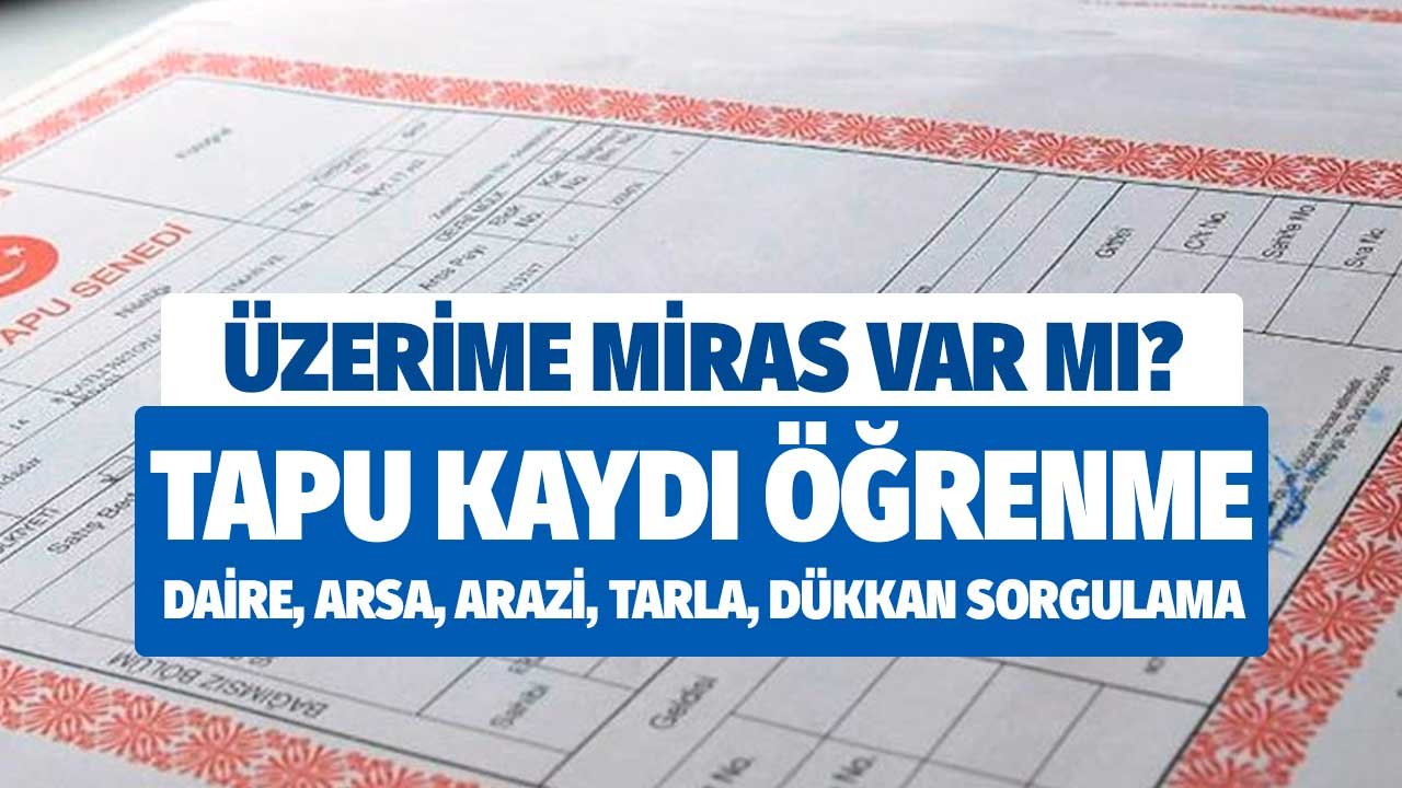 Akrabalardan aileden üzerime miras var mı? Tapu kaydı öğrenme daire, arsa, arazi, tarla, işyeri kayıtları